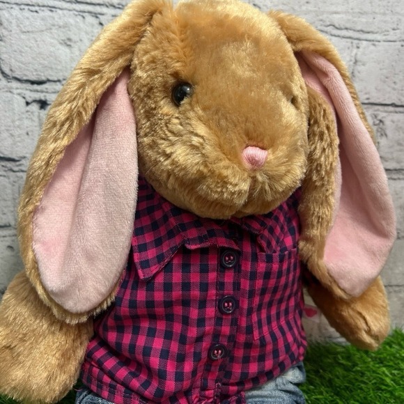 Build‎ a Bear BAB Pawlette Brown Easter Bunny Rabbit Stuffed Plush w/ outfit 15" - Picture 2 of 6